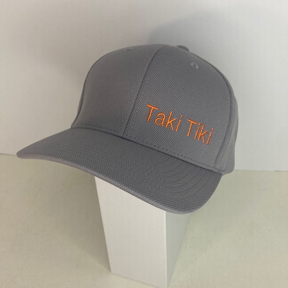 Taki Tiki Sport-Tek FlexFit Gray Embroidered Cap Hat, Size-L/XL